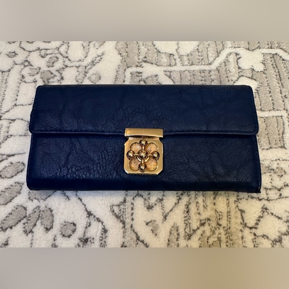 Beautiful blue faux leather wallet new with tags